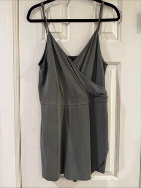 Abercrombie & Fitch Olive Green Faux Wrap-Style Romper